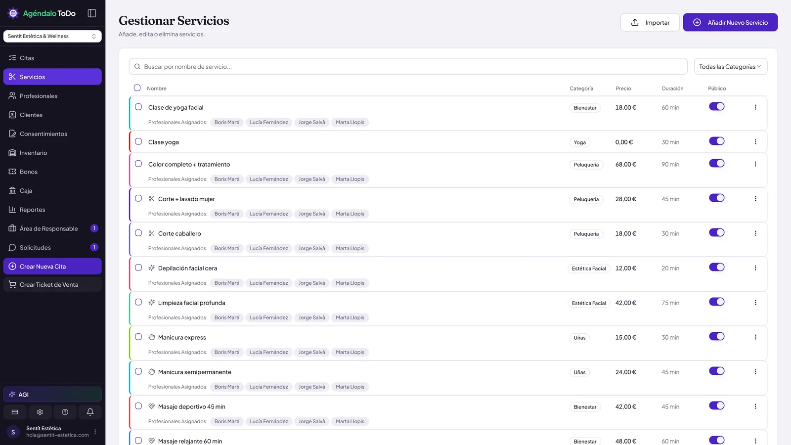 Gestión de Servicios Personalizada