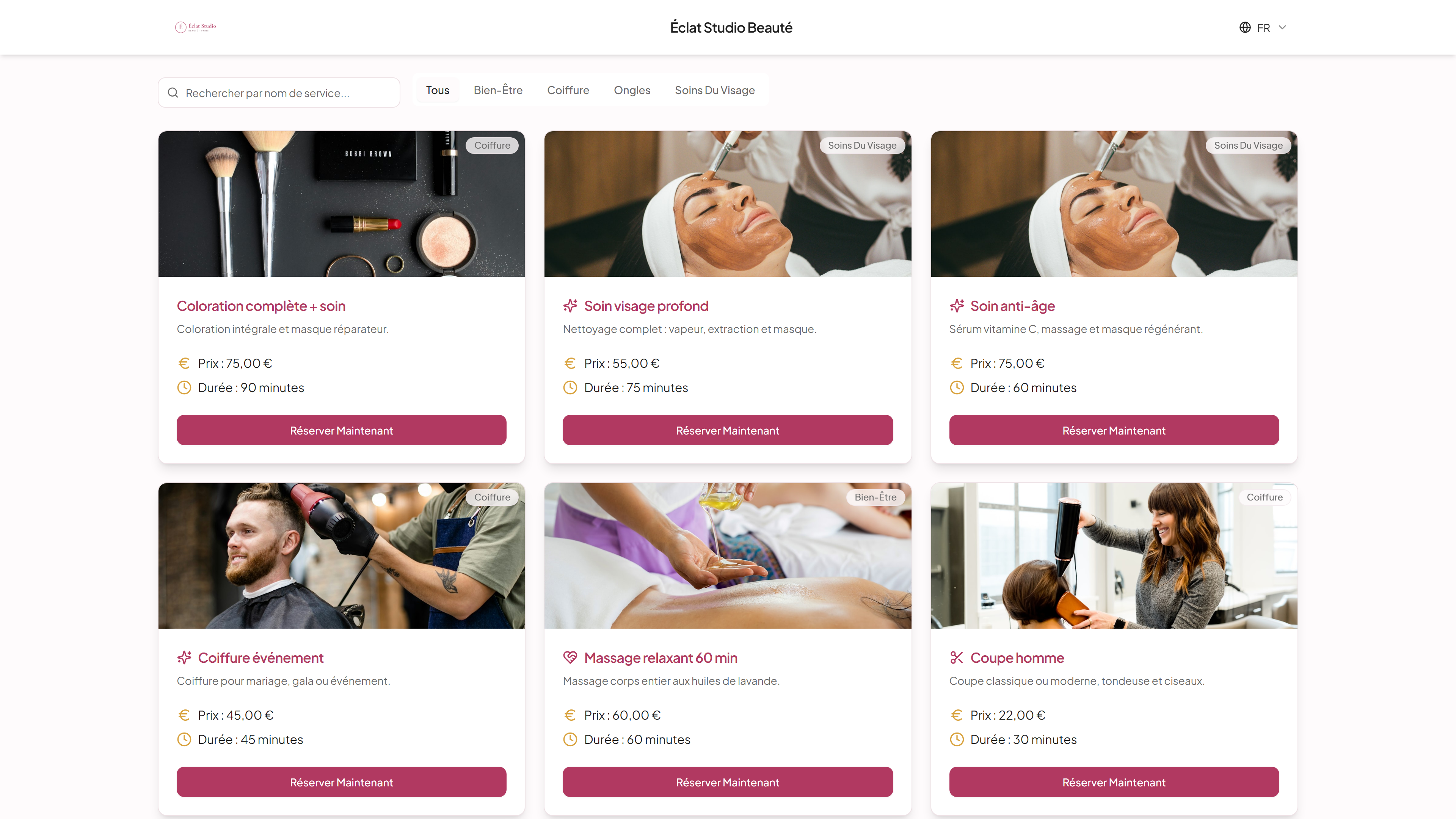 Portail de réservation en ligne: services et choix du créneau